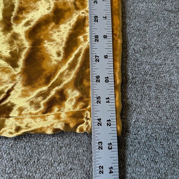 Maeve Anthropologie Crushed Velvet Gold Yellow Pants Wide Leg Size Small - Boho - Picture 6 of 7